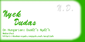 nyek dudas business card